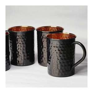 Tasses noires faites à la main de nouveau design exportateur de métal potable d'Inde avec qualité d'exportation - Product Image 1