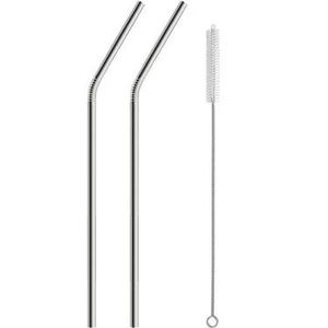 Pajitas de Acero Inoxidable, Paquete de 2 con Cepillo de Limpieza - Product Image 2