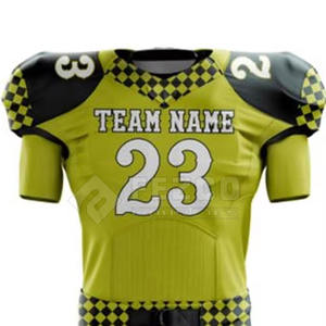 Uniformes de football américain à manches courtes respirants, personnalisables avec votre propre logo, très populaires, 100% polyester, pour hommes - Product Image 3