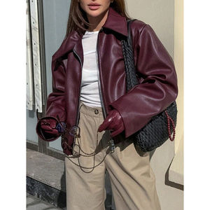 Vente en gros de vestes pour femmes vêtements de mode vestes en cuir véritable pour femmes top ventes vestes en cuir élégantes pour femmes - Product Image 6