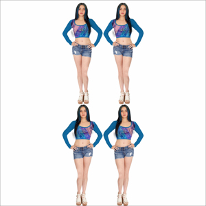 Camiseta corta de algodón para mujer, camiseta ajustada informal de manga larga, ropa de calle de verano, venta al por mayor - Product Image 5