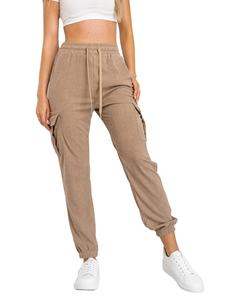 Pantalones Deportivos de Felpa Suave para Mujer, Pantalones Cargo Oversize, Pantalones Cargo Hip Hop, Logotipo y Talla Personalizados OEM - Product Image 1