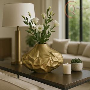 Modern Decorative Metal Tabletop Vase Designed for Center <b>Tables</b>, Side <b>Tables</b>, and Shelves, Featuring Durable Build - Product Image 2