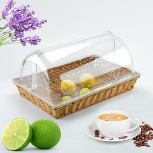 Rectangular de tamaño completo, transparente, Buffet, Chafer, plato de frotamiento, postre, comida, tapa de exhibición, cúpula, panadería, sartén, tapa enrollable, PC, cubierta de plástico para alimentos - Product Image 2