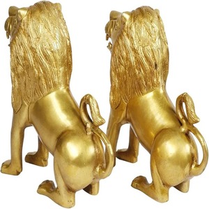 2ชิ้นสีทอง8นิ้วทองเหลืองรูปสิงโตสำหรับตกแต่งบ้านสำหรับวันเกิดอีสเตอร์งานเฉลิมฉลองครบรอบวันแต่งงาน - Product Image 3