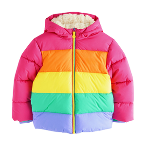 Chaqueta Acolchada con Bloques de Color para Niñas, Abrigo de Invierno Ligero y Cálido, Diseño con Capucha Suave, Ropa Exterior Acolchada Duradera para Niñas, Logotipo Personalizado - Product Image 1