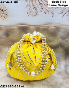 ¡Bolso de noche bordado hecho a mano indio Potli Batua Clutch para bodas y celebraciones especiales! - Product Image 5