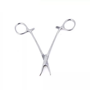 Fórceps para mosquitos hemostáticos de acero inoxidable curvo de 12,5 cm, fórceps para mosquitos quirúrgicos de bloqueo, precio barato OEM - Product Image 2