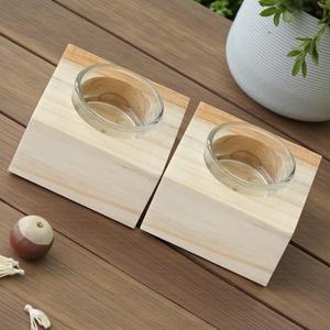 Artistic Resin & Wood Candlestick Holder Modern Handmade Customized Shape for Home Office <b>Desktop</b> <b>Shelf</b> Decoration - Product Image 5