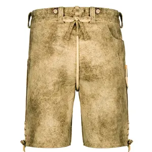 Wholesale <b>men</b> Bavarian Trachten German lederhosen <b>shorts</b> letherhosen 2026 hot sale suede <b>leather</b> product - Product Image 4