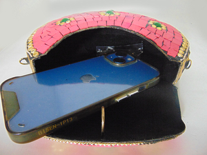 Vintage Wedding Clutch Ethnic Bag <b>Pink</b> And Golden Mosaic clutch <b>purse</b> for women luxury - Product Image 4