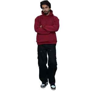 Sudadera con capucha de algodón 400 de 100% G para hombre, ropa de calle de lana de peso pesado, Sudadera negra de moda informal con bordado de logotipo personalizado - Product Image 6