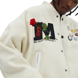 Nouvelle veste en laine de haute qualité pour homme Logo personnalisé 100% laine collège Baseball Logo personnalisé Blouson aviateur - Product Image 2