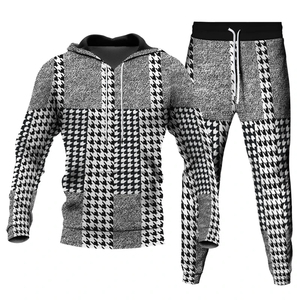 Ensemble de survêtement décontracté pour homme en molleton lourd surdimensionné personnalisé, deux pièces, jogging et sweat-shirt à capuche - Product Image 1