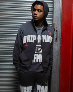 เสื้อสเวตเตอร์แขนยาวมีฮู้ดและกางเกงผ้าปะติดตัดเย็บตามสั่งแนวสตรีท - Product Image 5