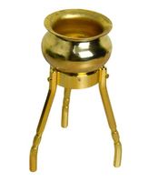Ensemble de support rond en laiton Abhishek avec accessoire Kalash Shivling Abhishek Pooja pour temple à la maison