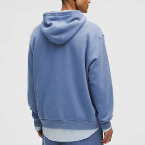 Pull à capuche en coton épais Gsm pour hommes unisexe avec logo personnalisé pull en polaire d'automne uni à motif uni sweat à capuche pour hommes de haute qualité - Product Image 4