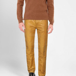 Pantalon en cuir pour homme de qualité supérieure, léger, respirant, avec une finition lisse, parfait pour les occasions décontractées et les soirées - Product Image 2