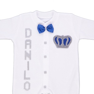 Conjunto de ropa de algodón 100% para recién nacido, conjunto de Pelele de manga larga personalizado, venta al por mayor, 3 piezas - Product Image 3