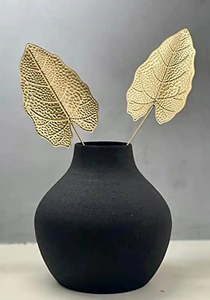 Meilleures ventes 2023 : Vases à fleurs modernes en métal faits à la main avec finition boue noire, vase de table par MOON STAR EXPORTS - Product Image 2