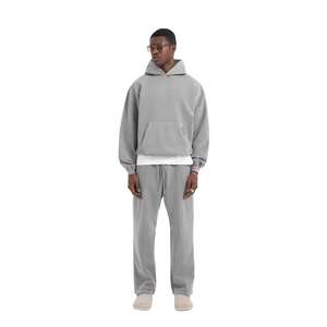 SuperbLogo personalizado chándal francés Terry Sudadera con capucha conjunto de hombres en blanco de peso pesado grueso de lana de algodón de gran tamaño chándales Unisex - Product Image 6
