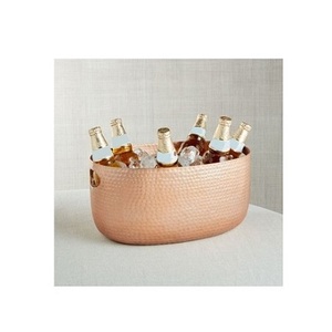 Copper Hammered Ice Bucket With Greatest Quality Oval Shape Ice And <b>Water</b> Battle Bucket At Cheap Price - Product Image 1