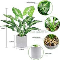 Personnalisé Artificielle Intérieur Calla Lily Bonsaï Feuillage Fenêtre Aménagement Paysager Taro Plantes En Pot pour La Maison Mariage Noël Pot De Bureau