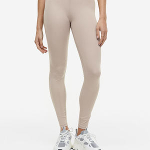 Ensemble de vêtements de sport de yoga en spandex/nylon solide personnalisé en 2 pièces - Pantalon respirant et anti-transpiration à taille haute - Product Image 1