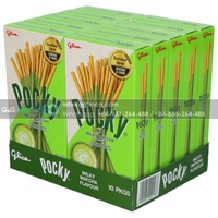 Bâtonnets de biscuits Glico Pocky saveur matcha lacté 35g, riches en fibres, croustillants, en forme de gaufrette