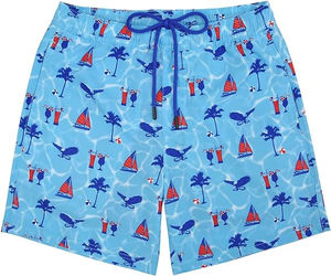 Shorts de Baño Personalizados para Hombre de Secado Rápido con Forro de Compresión, Costura Interior de 7 Pulgadas, Shorts de Playa Estampados, Proveedor OEM ODM - Product Image 3