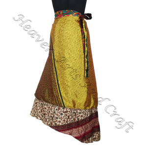 New <b>Silk</b> Saree Wrap <b>Skirts</b> Reversible Old Sari <b>Silk</b> Wrap <b>Long</b> <b>Skirt</b> Indian Latest Double Layer <b>Silk</b> <b>Long</b> Wear <b>Skirt</b> Manufacturer - Product Image 6
