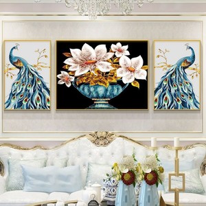 Vendita calda tela digitale animale <span class=keywords><strong>soggiorno</strong></span> decorazione divano sfondo pittura murale High-End sentire tre murales comuni - Product Image 3