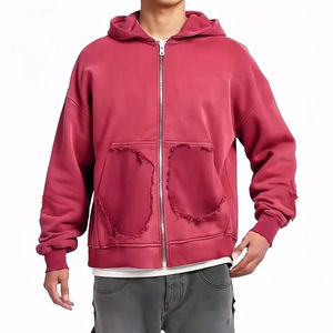 Sudaderas con capucha lavadas de peso pesado para hombres de algodón de rizo francés de alta calidad Vintage desgastado Unisex varios colores de talla grande - Product Image 5