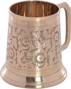 Antique Engraved <b>Large</b> Brass Stein <b>Mug</b> Premium Quality 500ml 16Oz Capacity Best Tankard Gift Moscow Mule New Metal Glasses - Product Image 5
