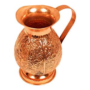 Carafe en cuivre pur de 1500 ml avec motif de feuille en relief écologique, matériau métallique - Product Image 5