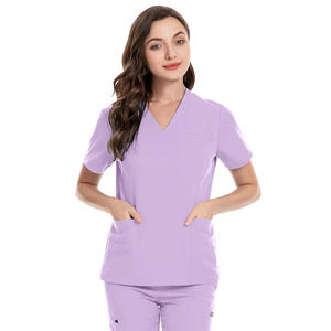 Set blu Royal Set di Scrub con coulisse Unisex abbigliamento <span class=keywords><strong>da</strong></span> lavoro per il personale infermieristico camicia e pantaloni <span class=keywords><strong>da</strong></span> uomo - Product Image 2