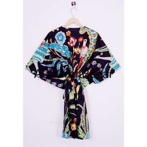 Boho Women Clothing Manufactures Kaftan Cotton Loose Fit Wear Maxi <b>Dress</b> V Neckline Pretty Short Kaftan Swimsuit Beach <b>Cover</b> up - Product Image 5