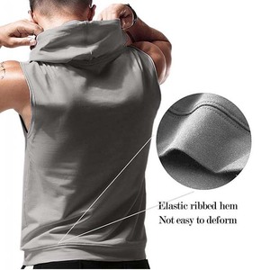 Wholesale <b>Men's</b> High Quality Fitness Vest Cotton Breathable Sports Vest <b>Sleeveless</b> <b>Hoodie</b> Custom Logo Design <b>Men's</b> Clothing 2025 - Product Image 3