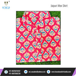 Jaipuri เสื้อเชิ้ตผ้าฝ้ายพิมพ์ลายด้วยมือของผู้ชายเสื้ออินเดียขนาดพิเศษ - Product Image 5