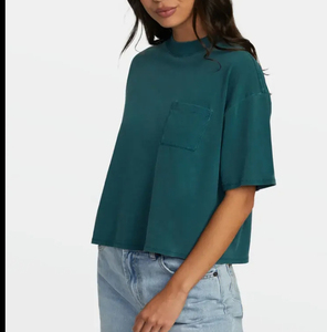 Verano nuevo Spandex/poliéster personalizado ecológico transpirable secado rápido alta calidad recortado de gran tamaño Casual sólido tejido mujeres - Product Image 6