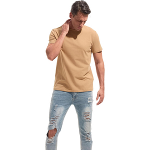 เสื้อยืดคอกลมสีแทนพรีเมียมสำหรับผู้ชาย เนื้อผ้าฝ้ายนุ่ม ระบายอากาศได้ดี แขนสั้น รุ่นพื้นฐาน Trackstar OEM แบรนด์ส่วนตัว TSI-G05-P0319 - Product Image 2