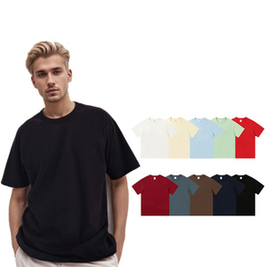 Transpirable 210g Cool Antibacterial Líquido Amoníaco Algodón Unisex Hombres Mujeres Logotipo personalizado Liso Cuello redondo Camiseta para hombres - Product Image 1