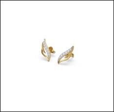 ต่างหูแบบติดหูทรงขนนก ดีไซน์หรูหรา ทำจากทองคำแท้ 14k น้ำหนักเบา ประดับเพชร CVD ที่เพาะเลี้ยงในห้องปฏิบัติการ น้ำหนักประมาณ 0.08 กะรัต ระดับความสะอาด D VVS น้ำหนักประมาณ 0.9 กรัม ผลิตตามสั่งสำหรับผู้หญิง - Product Image 4