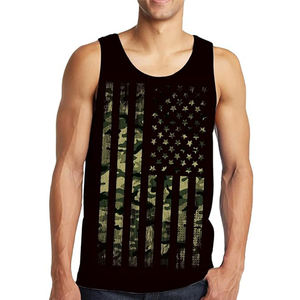 Débardeurs décontractés pour hommes Respirants 100% coton Chemises sans manches imprimées personnalisées - Product Image 1