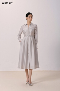 Robes écologiques Robe mi-longue pour femmes Robe semi-circulaire Margaret Étiquettes personnalisées en tissu de bonne qualité Grossiste Vietnam - Product Image 5