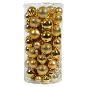 Amicasa 100-Piece Gold <b>Plastic</b> Christmas <b>Tree</b> Balls 9948821 Set Elegant Christmas Ball & <b>Tree</b> Ornaments - Product Image 1