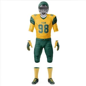 Uniformes de fútbol americano Diseño personalizado con aparejos Sarga Nombre Números Bordado Parche Trabajo - Product Image 3