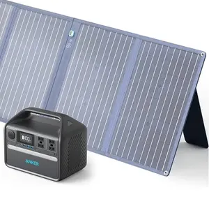 Ankers 535 Generador solar Powerhouse 512Wh con estación de energía de panel solar de 100W LiFePO4, 4 salidas de CA de 110V 60W Salida de PD de 2/V