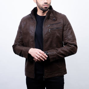 Chaqueta de Cuero para Hombre, Estilo Nuevo, de Alta Calidad, Chaqueta de Cuero para Hombre de Buena Calidad, Chaqueta de Color Sólido - Product Image 4