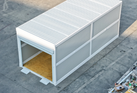 Garage pliable en conteneur avec panneaux sandwich en acier, bâtiment préfabriqué modulaire pour usage industriel, stockage et stationnement